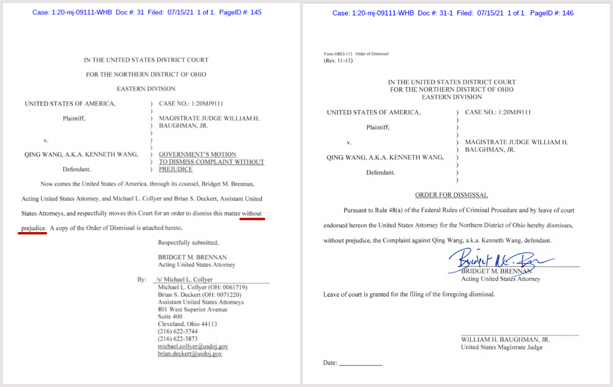 又一起冤案平反 美检察官撤诉华裔学者美议员都看不下去了 彻查fbi 界定间谍 不当行为 王擎