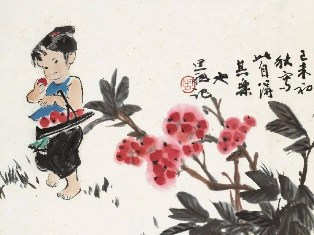 集市归来荷塘童趣枇杷熟了芭荫读书图林曲童年春趣春趣图回家路上读书