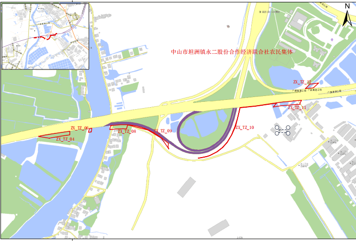 合共约4432平米涉及两个镇区香海大桥支线工程开始征地