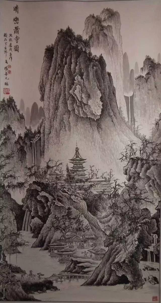 中国山水画 松崖别业图》 #山水画#水墨#水墨画#水墨山水畫#山水畫#國畫#浅绛