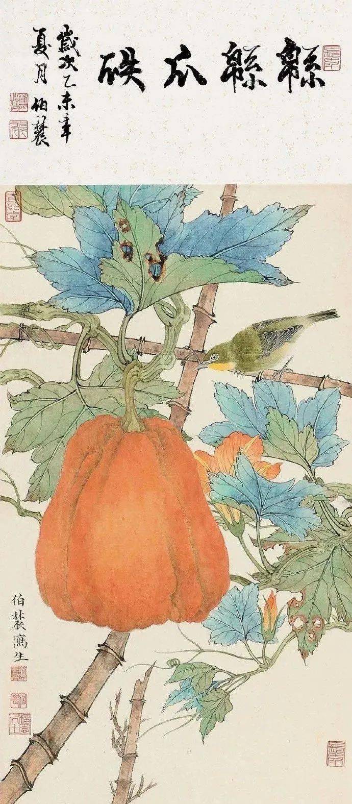 中国書画家劉湘（1963～2020年）氏作花鳥図『春意濃』図 肉筆