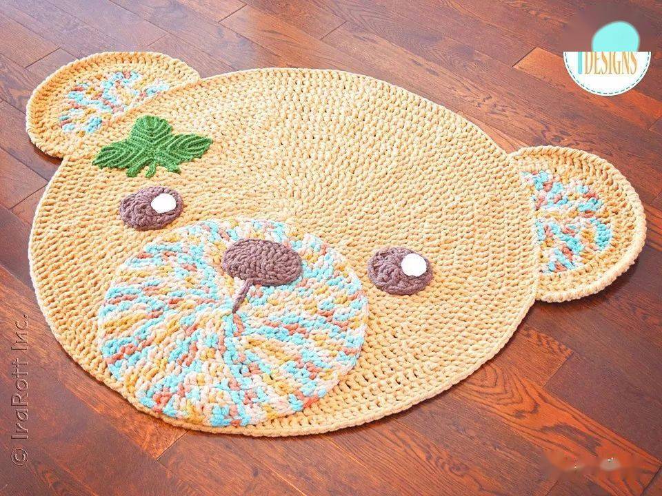 充满童趣的欢乐 毛线钩织的地垫