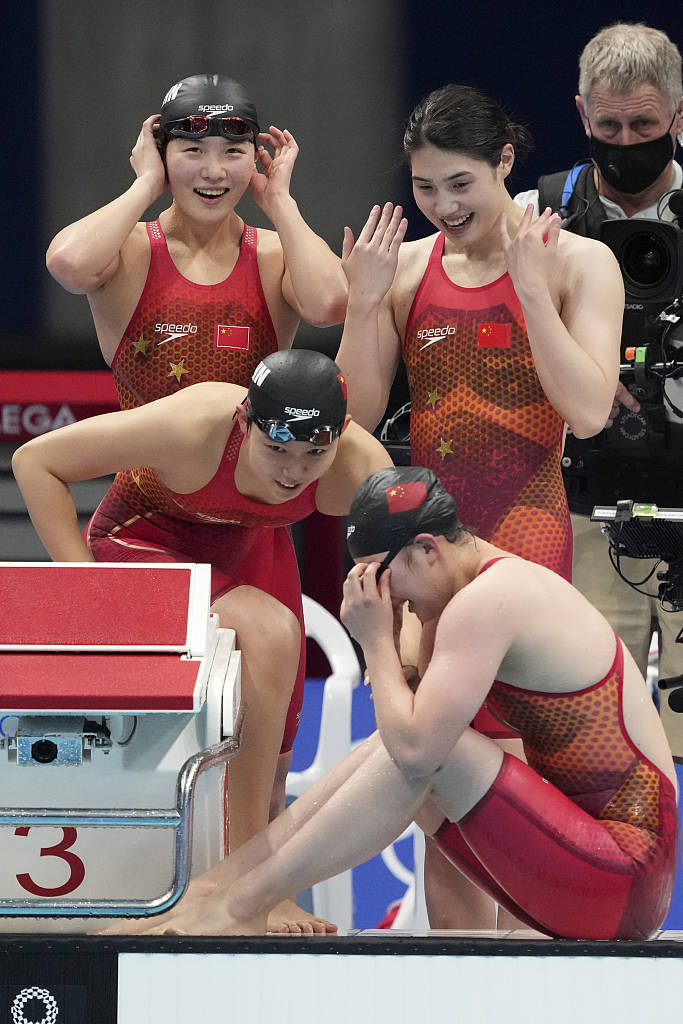 2020東京奧運會女子4x200米自由泳接力決賽打破世界紀錄中國隊奪金