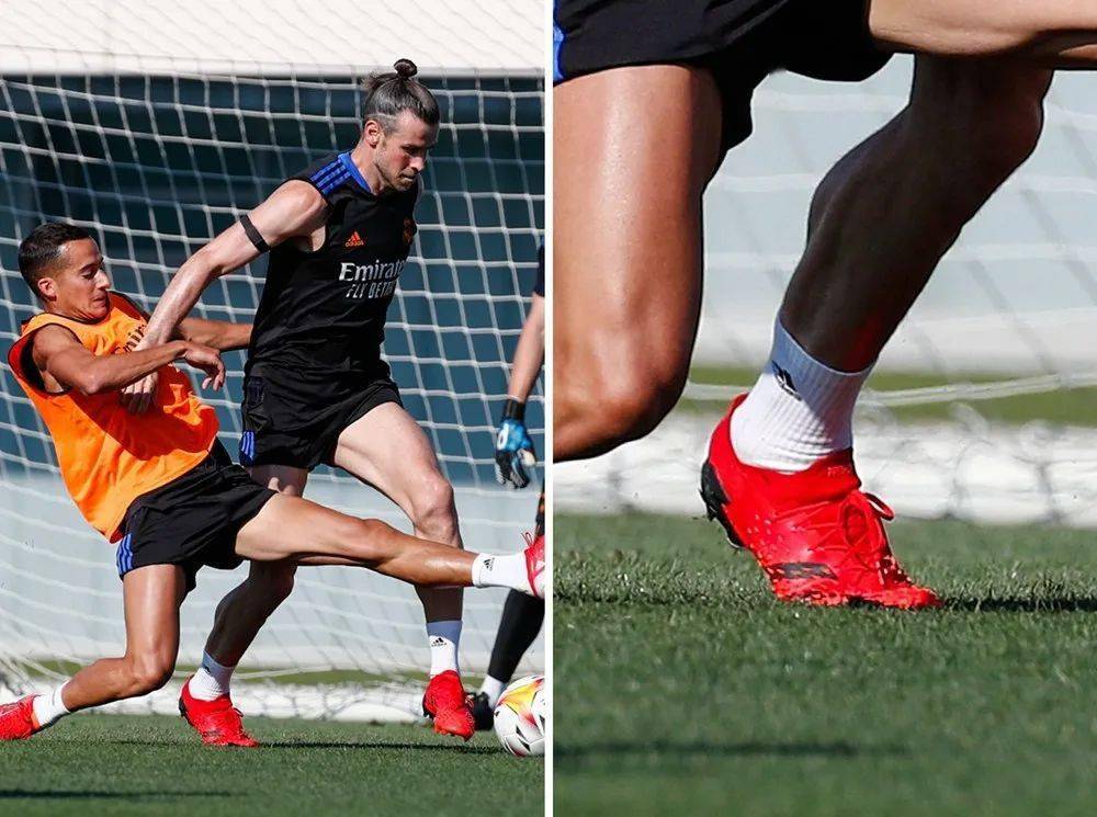 贝尔训练上脚adidaspredatorfreak1足球鞋