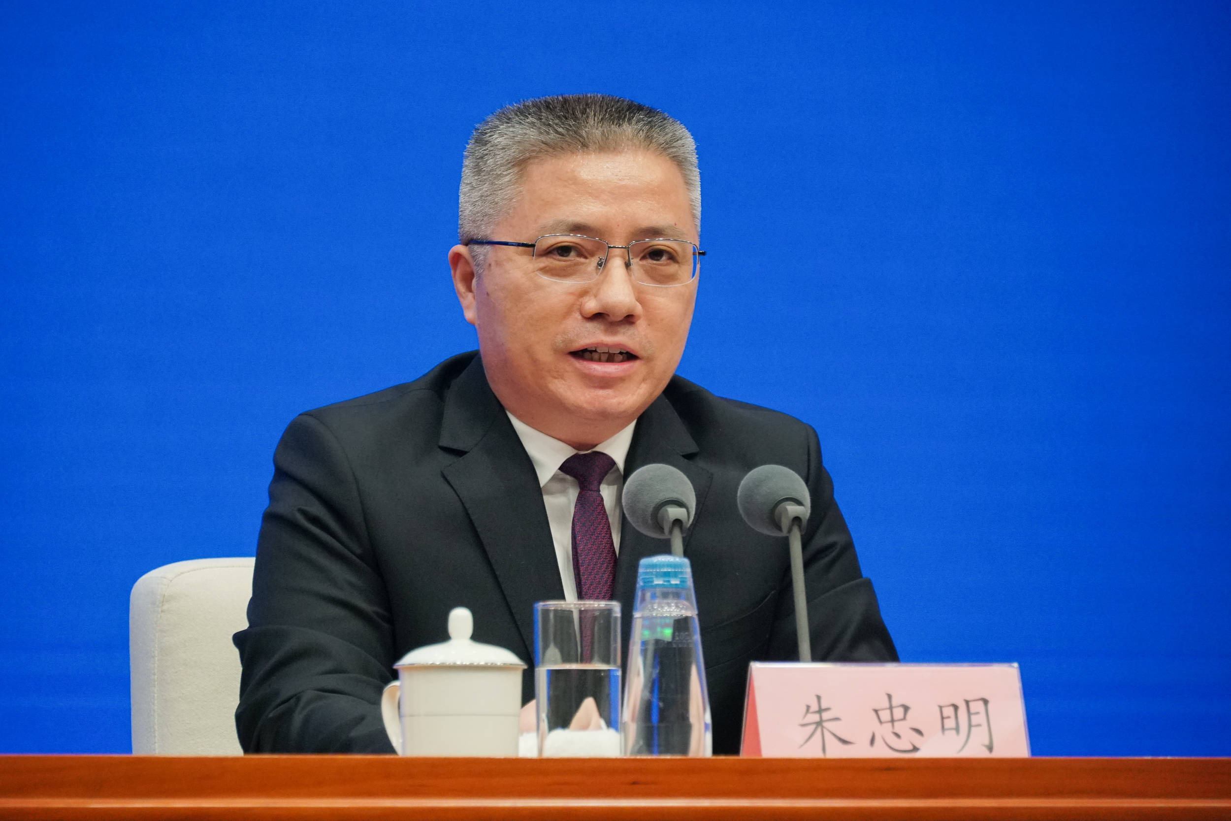 财政部副部长朱忠明 澎湃新闻记者 周頔 摄