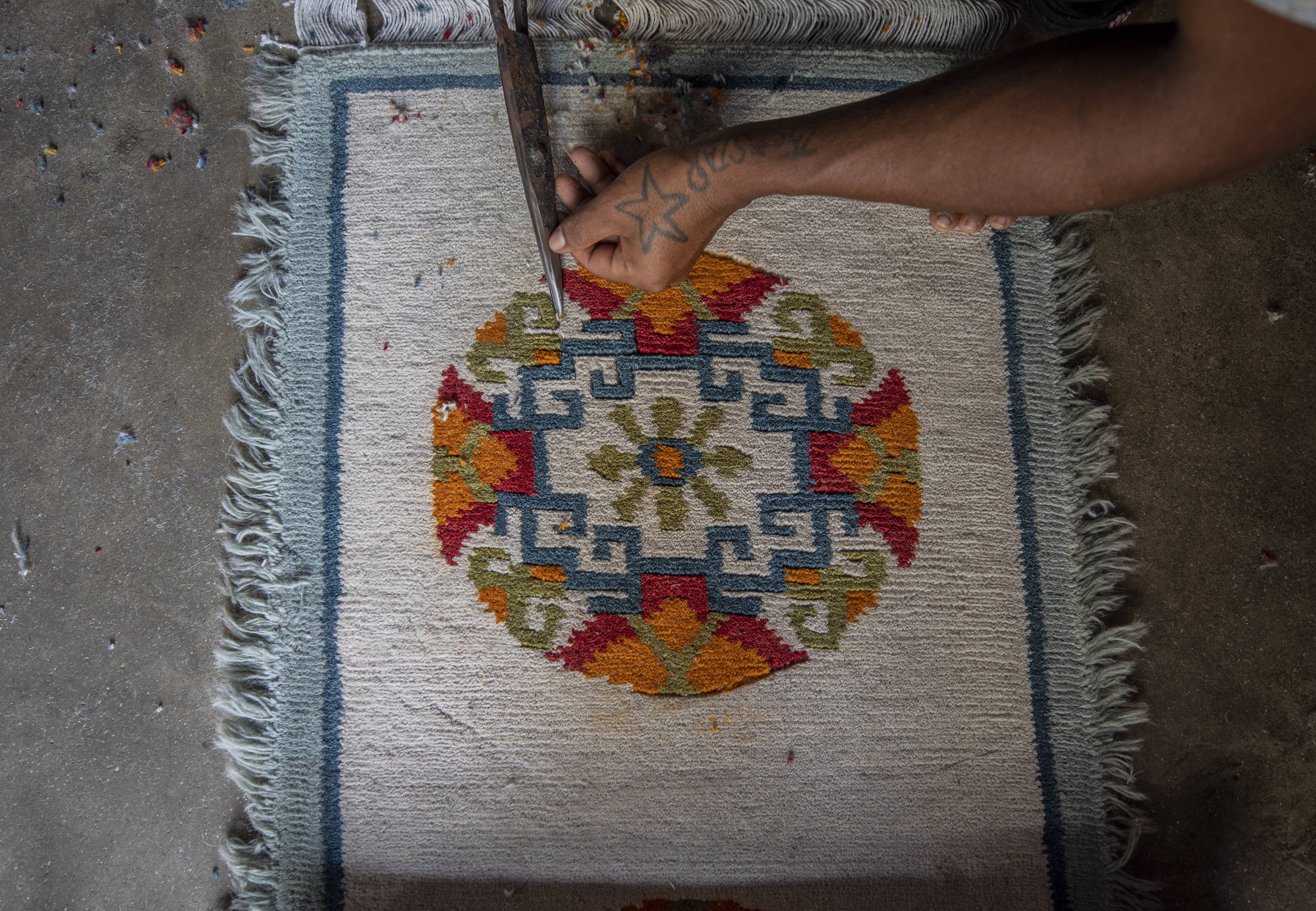 尼泊尔的手工地毯