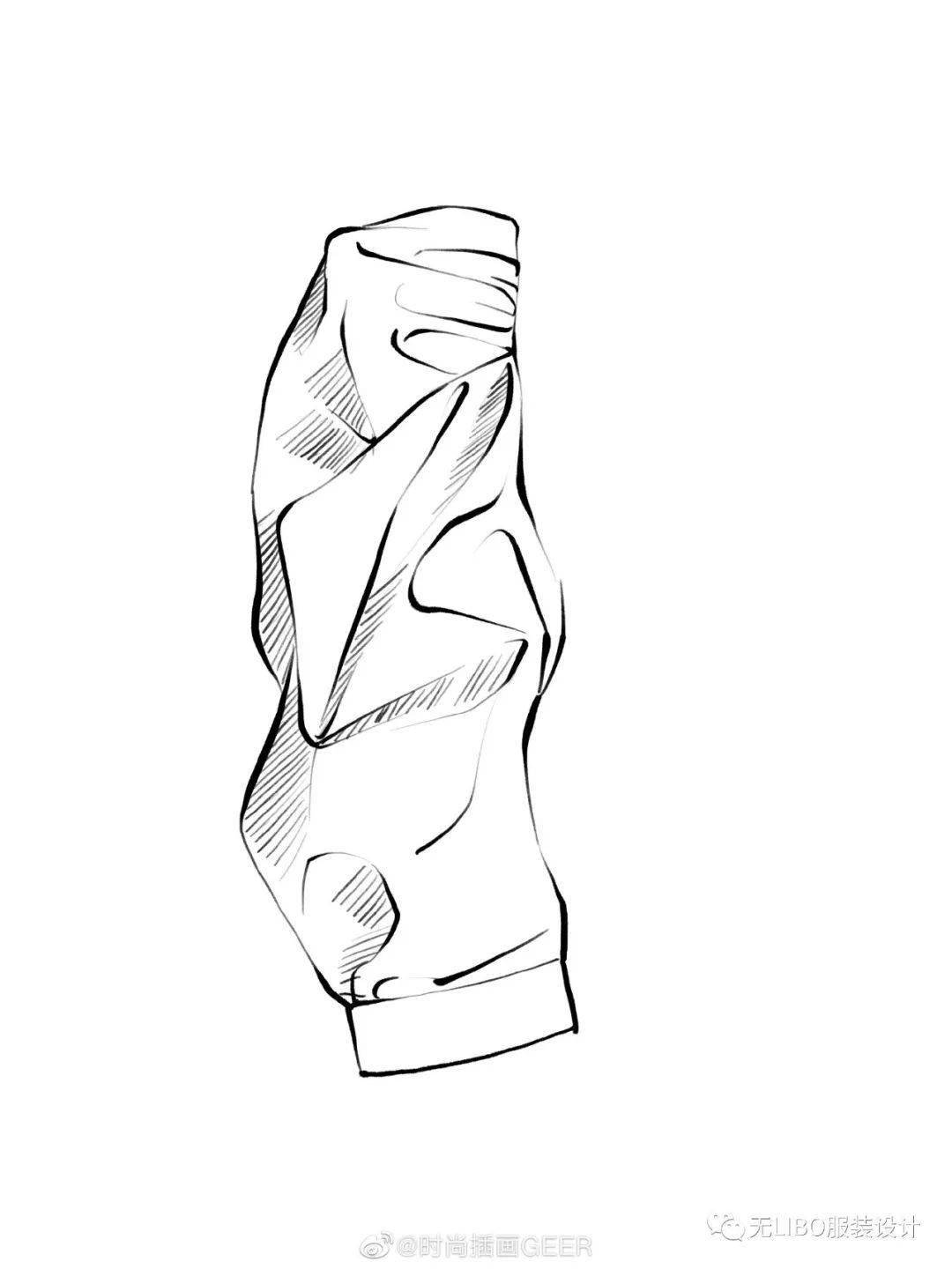 褶皱王者千层褶皱线条款式图168款ipadprocreate软件手绘笔绘制