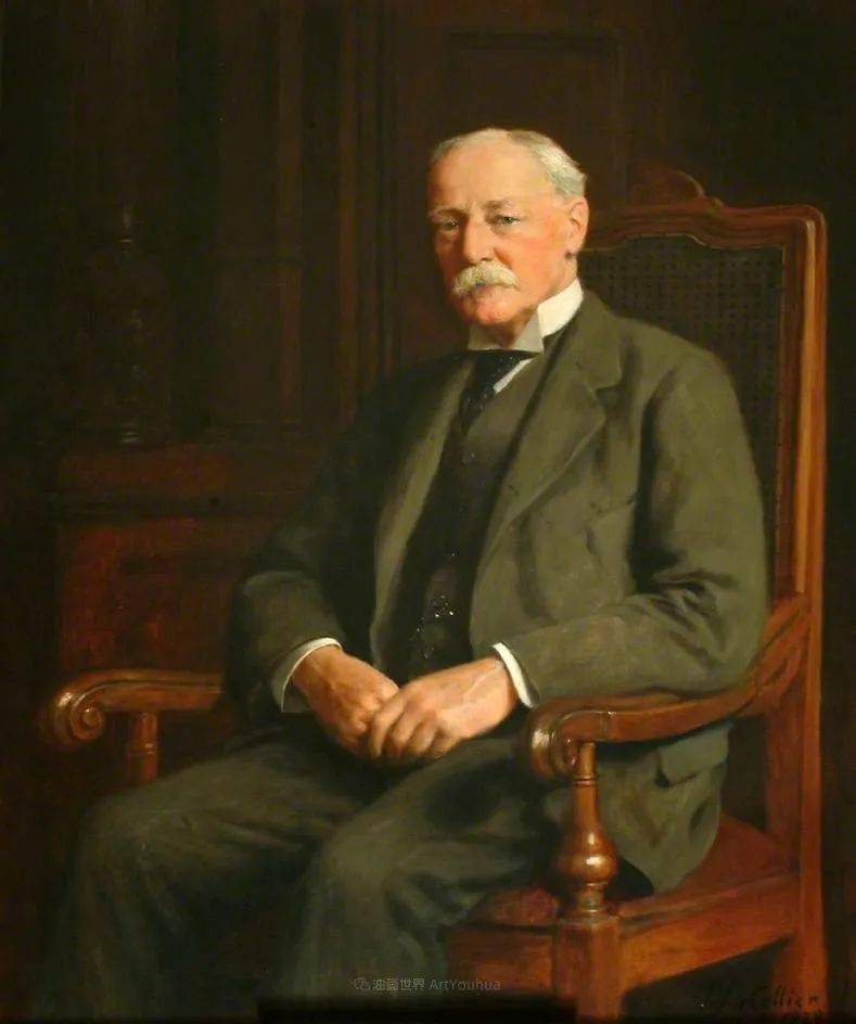 英国著名画家约翰·柯里尔男性肖像油画作品欣赏