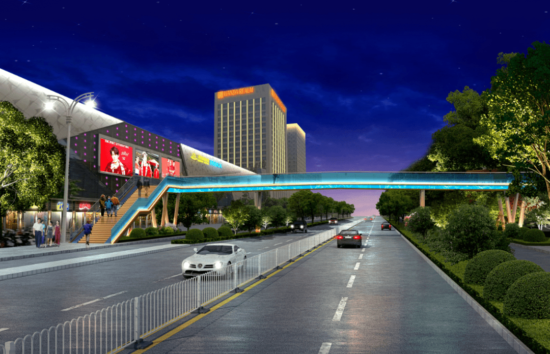 颜值爆表泰州万达广场天桥即将完工