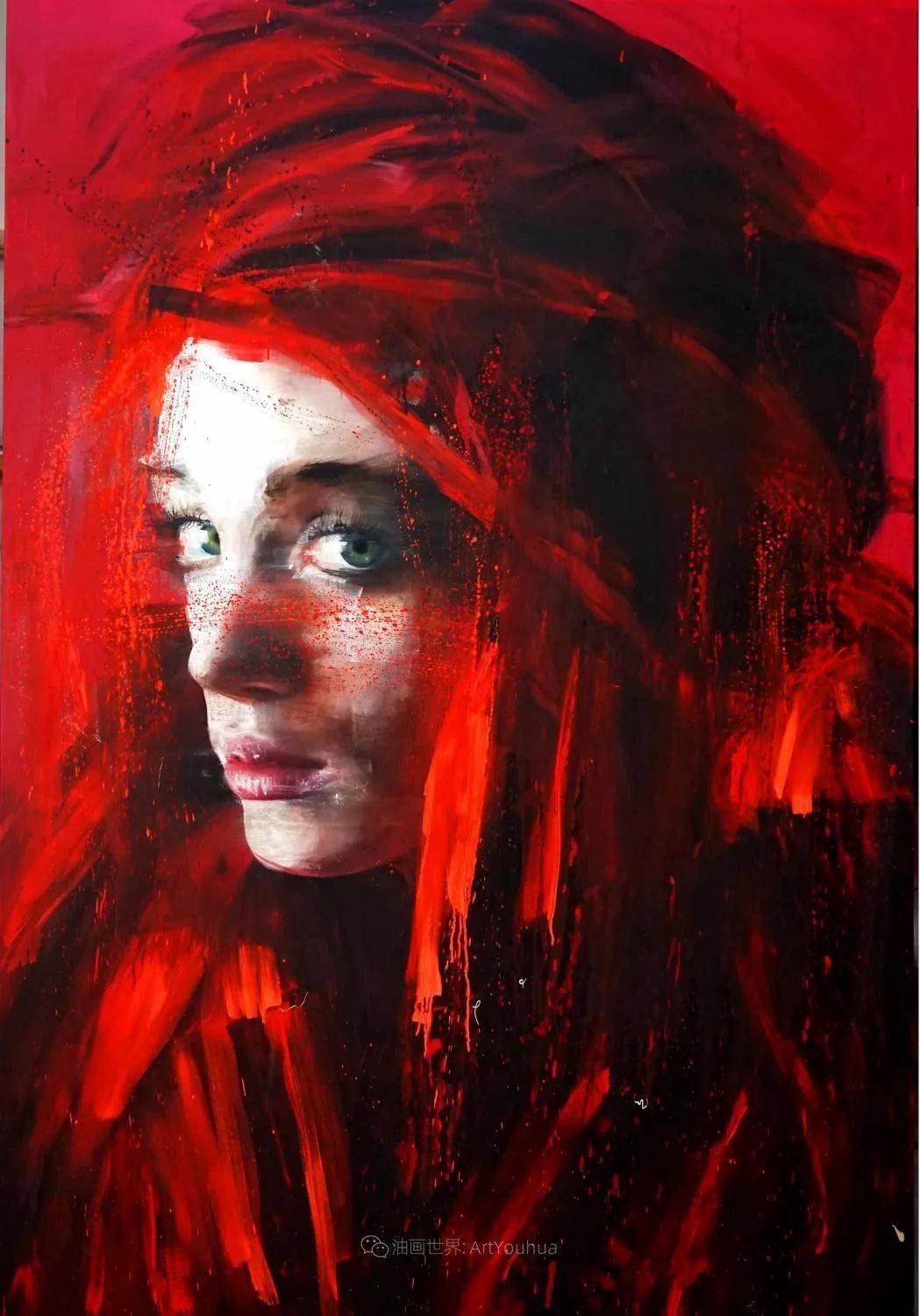 沉思的灵魂,一双直击内心深处的眼睛~意大利女画家罗伯塔·科尼油画