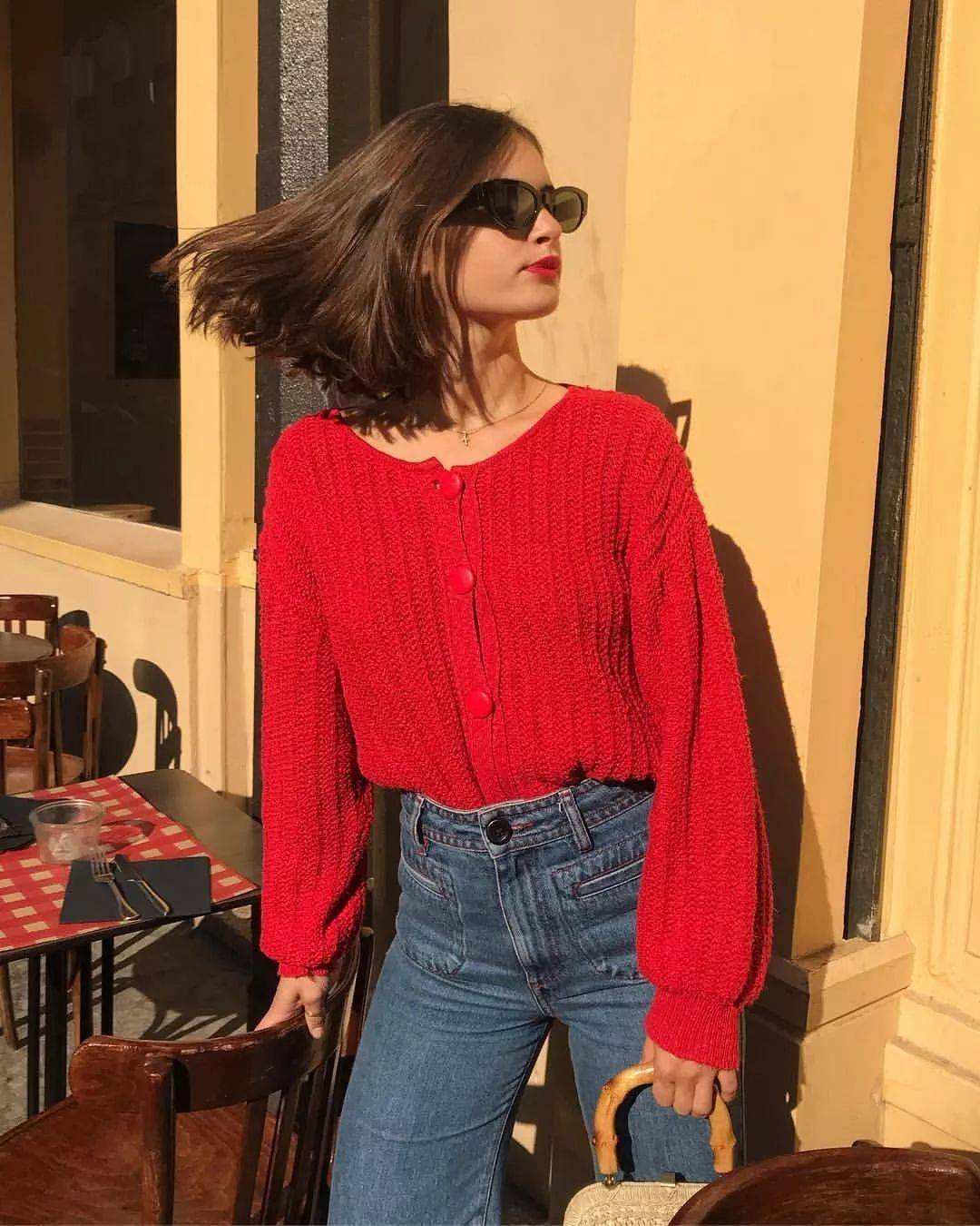 蓝色|初秋换季穿“ 奶奶衫 ”呀，太好穿了！