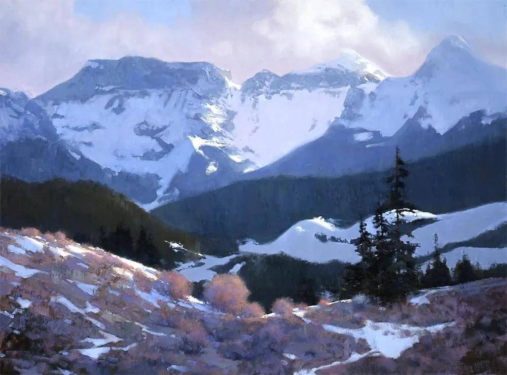 以冷色调为主画出美丽的风景画