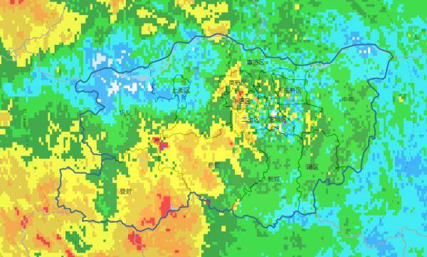 21日20時至22日07時降水量實況圖 圖2 2021年8月22日07:00雷達回波圖