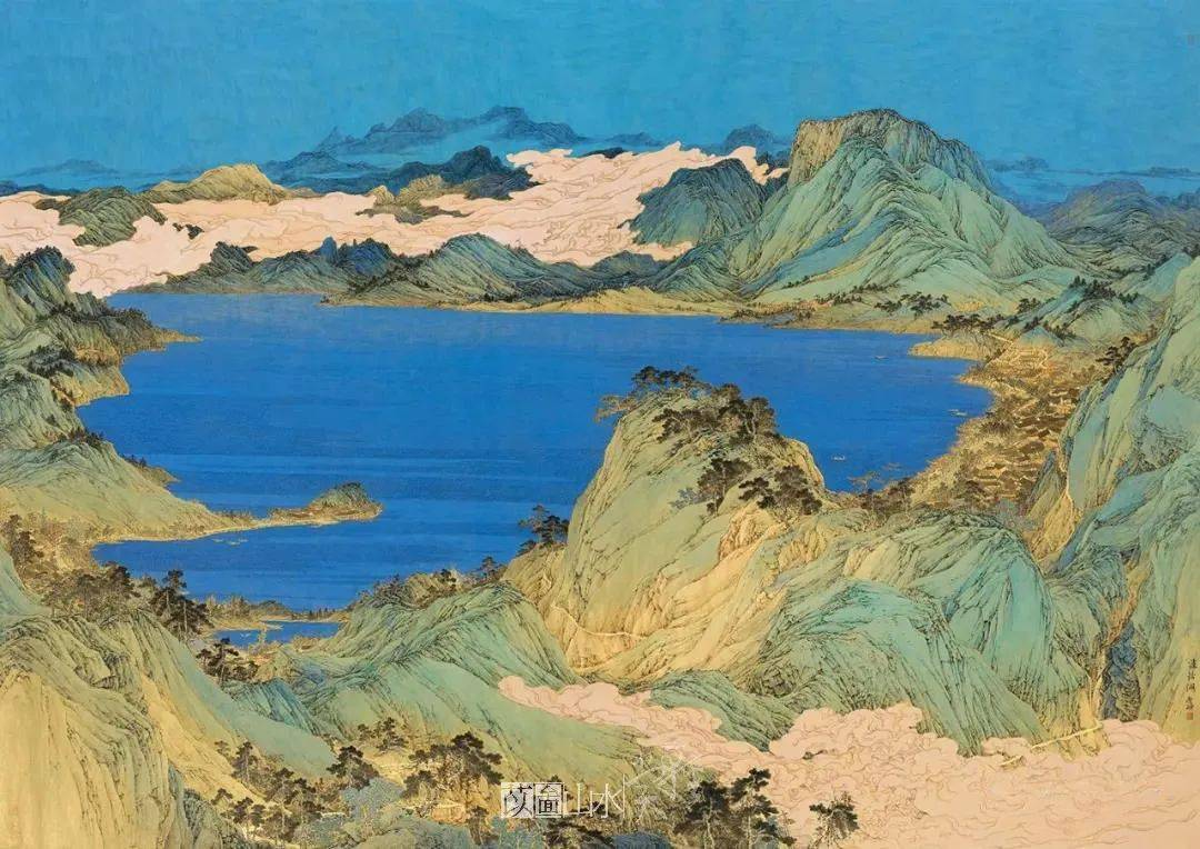 这组青绿山水精密严谨设色雅致好美