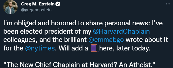 哈佛大學新任首席牧師，是個無神論者 國際 第1張