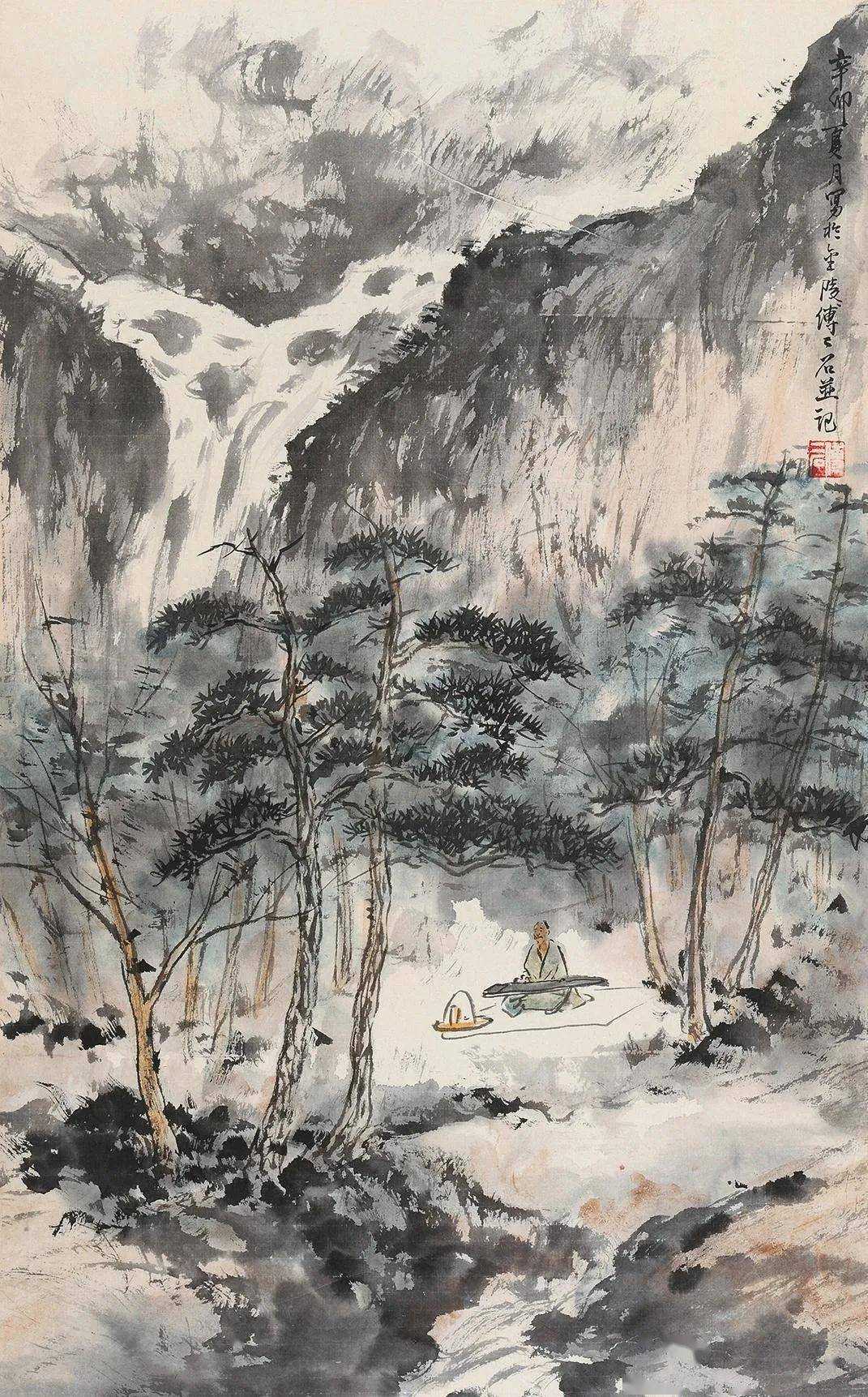 傅二石的山水画十分洒脱大气