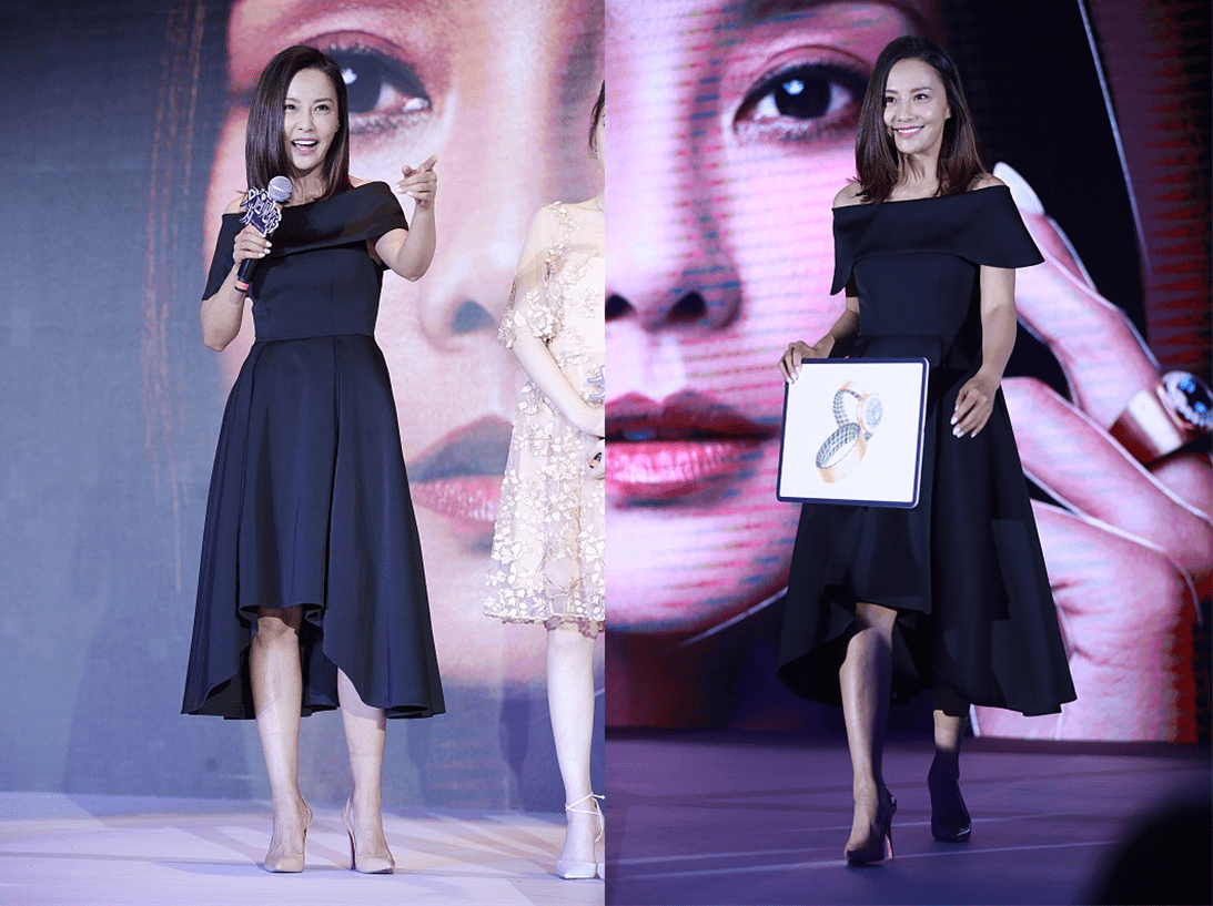 44岁的马雅舒温柔感不减,穿小黑裙都好甜美,一看就过得不错