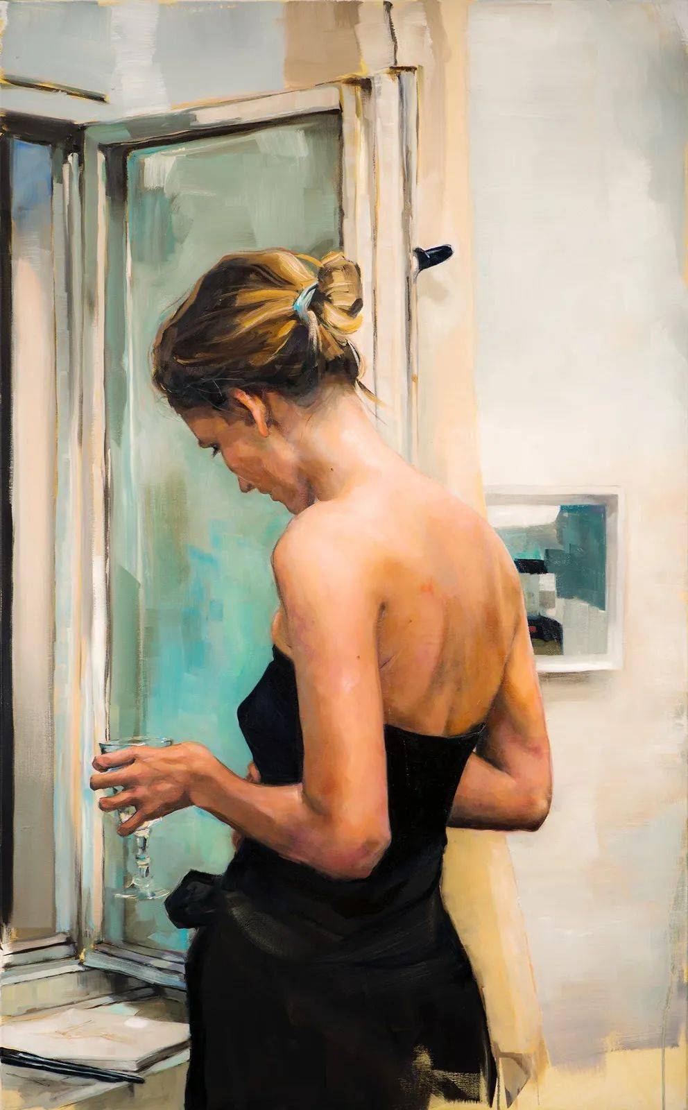 德国画家爱德华高登油画作品中女人的背影太美了