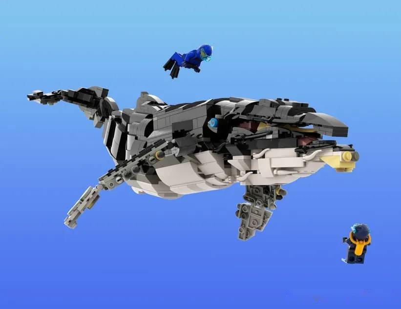 用乐高积木搭建的鲸鱼,你喜欢吗?