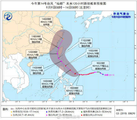 台风|最新路径！台风“灿都”或擦过台湾岛东部沿海向北移动