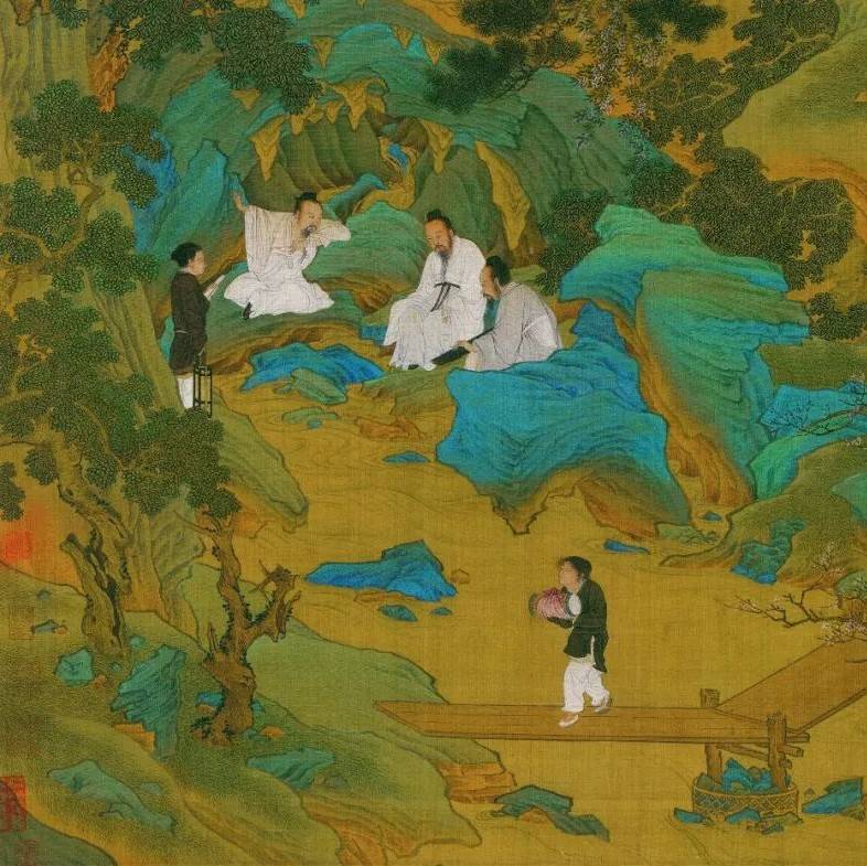 仇英和他的青绿山水《桃源仙境图》高雅精美_人物