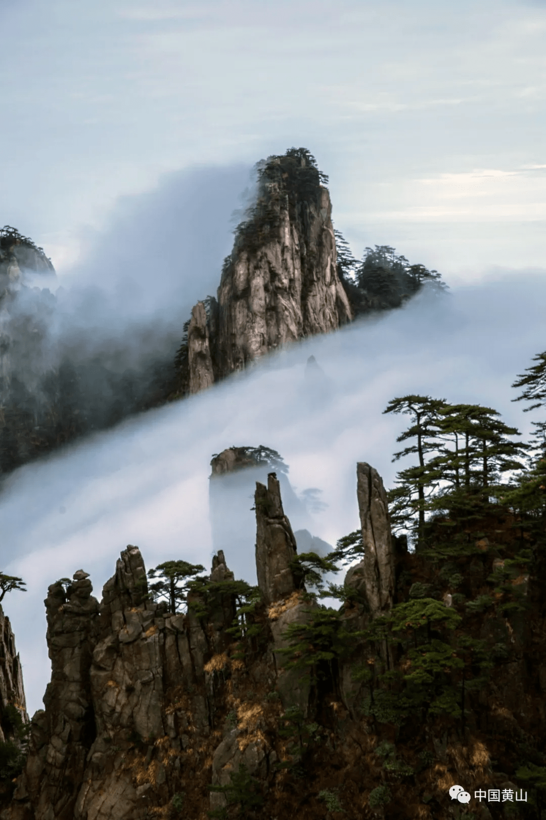 石猴观海 凌齐武摄秋天的黄山,树树皆秋色,峰峰唯落晖.