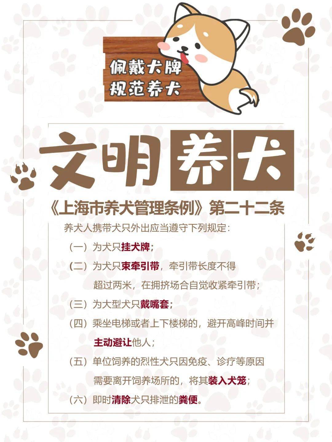 2016年,经过修正的《上海市养犬管理条例》第三章就对本市文明养犬