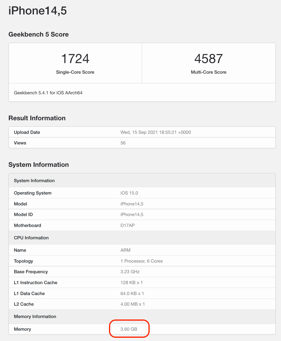 4gb起步 Iphone13 Pro内存确定a15跑分例行秒天秒地 系列