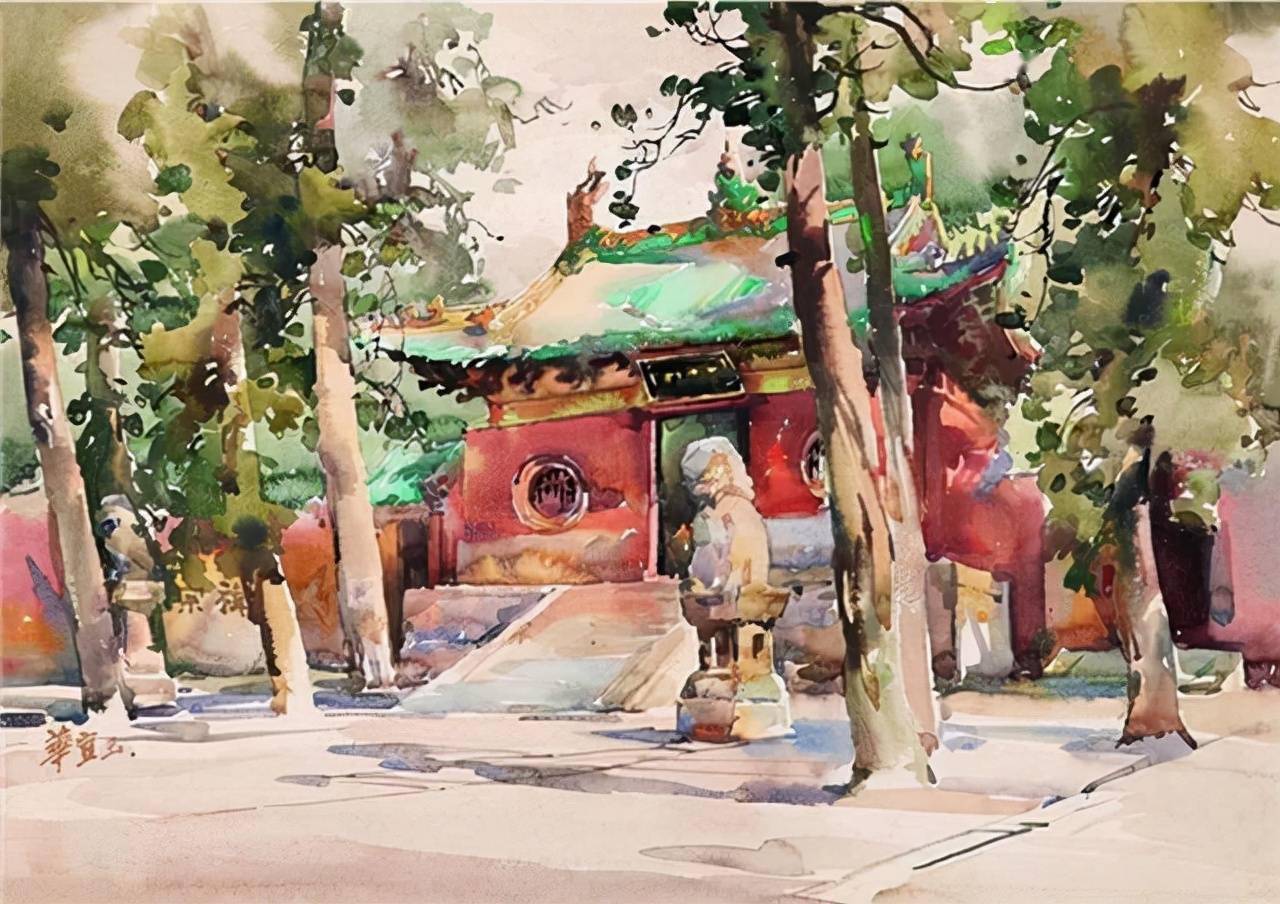 清华才女画家华宜玉笔下古建筑国风十足赏析