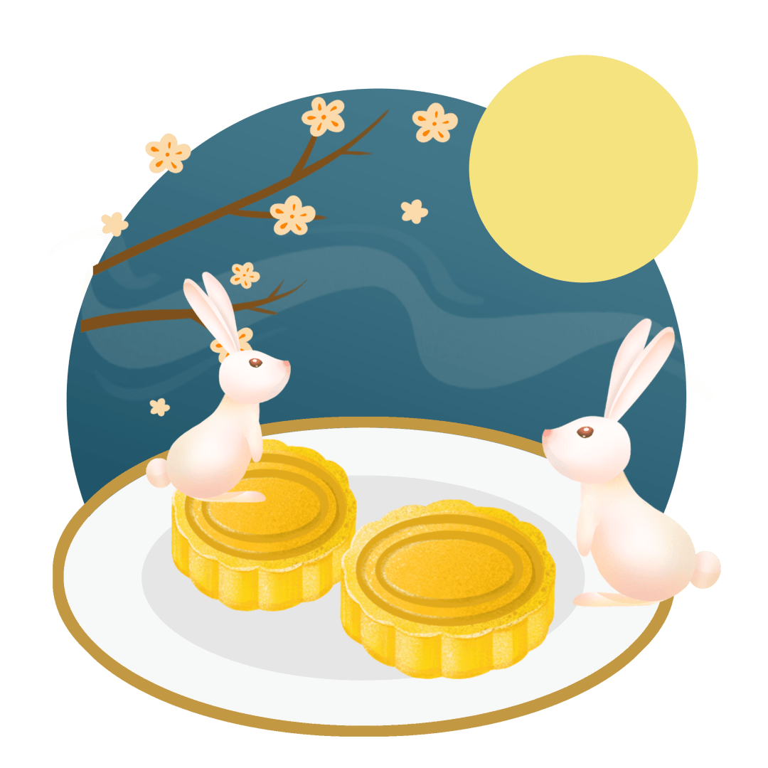 玉兔望月的简笔画图片