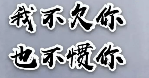很牛很牛的一段话我不欠你也不惯你