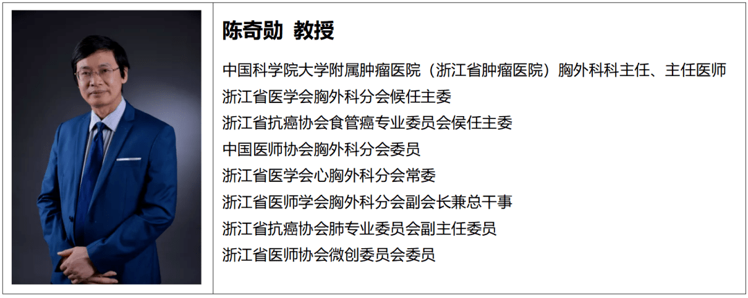 本报特邀 中国科学院大学附属肿瘤医院胸外科主任陈奇勋教授进行访谈