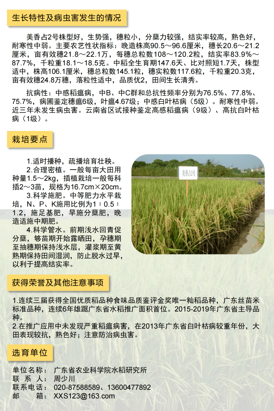 详解一起来看2021年广东省农业主导品种水稻篇