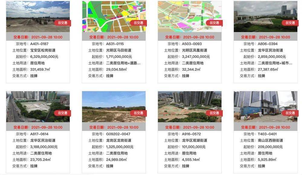 深圳最新土拍落幕！成功出让21宗居住用地_地块