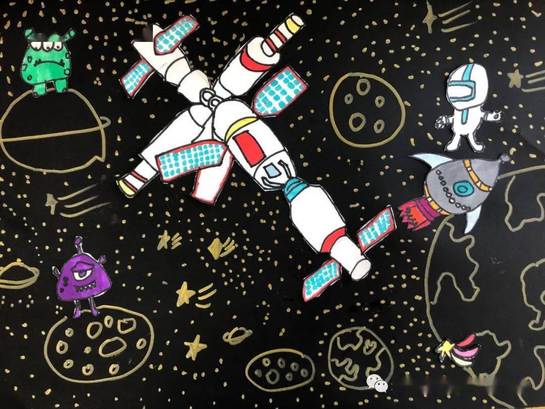 图集中俄童心筑梦探索太空儿童创意画优秀作品展