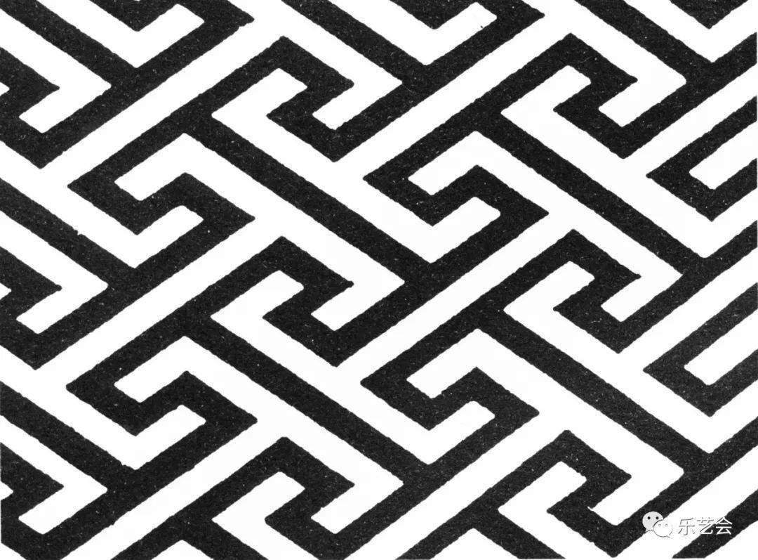 图5西夏王陵出土的工字曲水纹绫《营造法式》中的簟纹,龟纹,曲水纹等