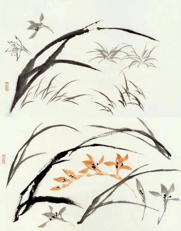 萧朗花卉课徒画稿(收藏)