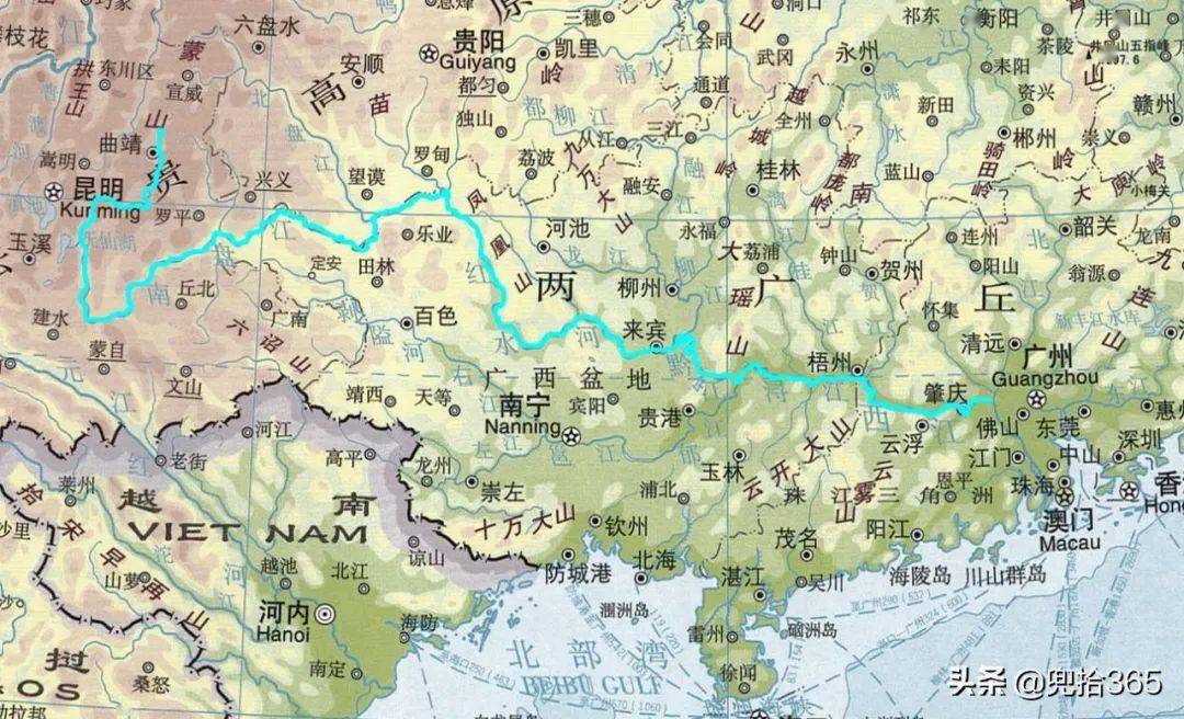 西江,古称郁水,浪水,牂牁江,是珠江水系的干流之一,也是珠江流域内最