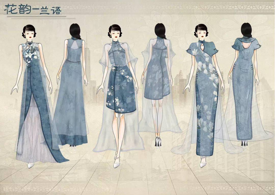 中国旗袍服装设计效果图160款