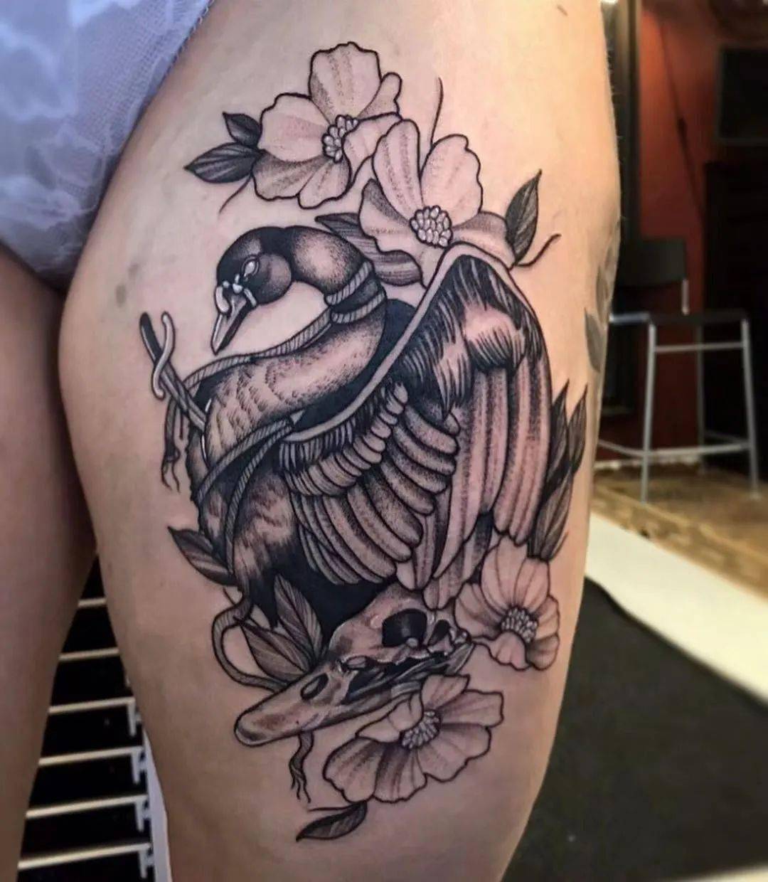 高贵的黑天鹅纹身