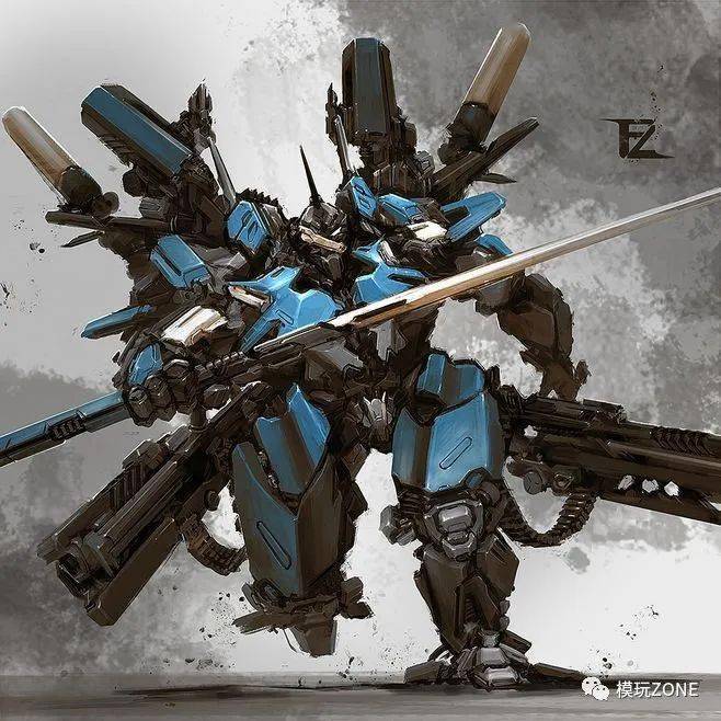 靓图分享一组科幻机甲插画每张都是科技感十足