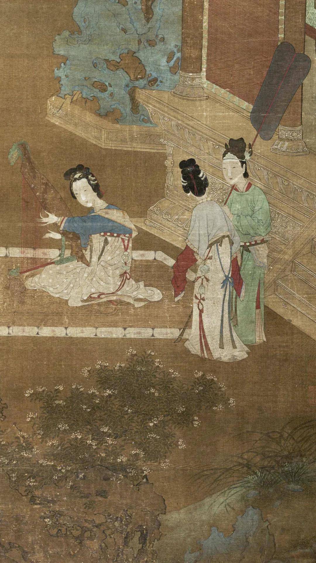 明 仇珠《女乐图轴》欣赏_人物