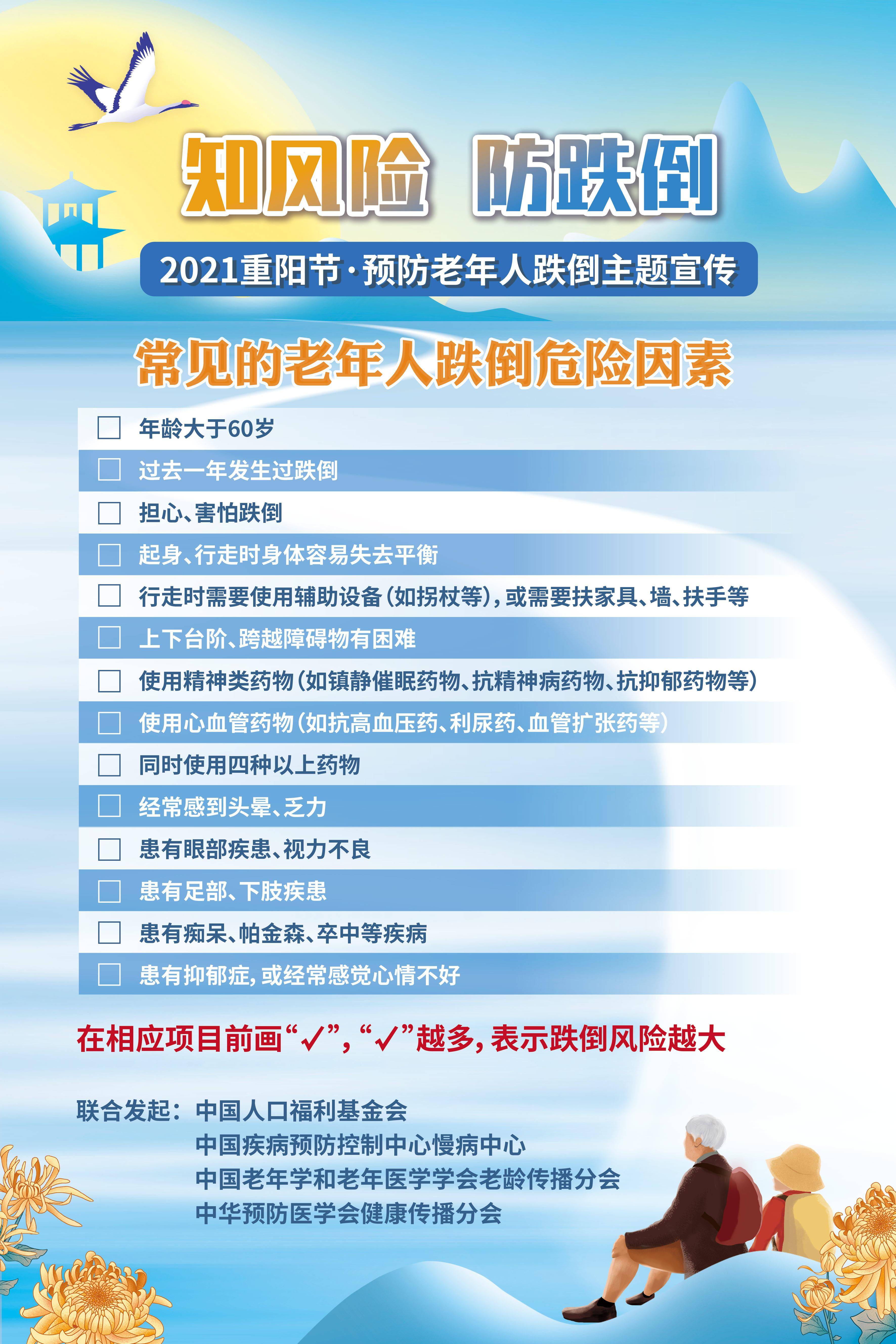 机构|重阳节丨四机构联合倡议知晓老年人跌倒风险