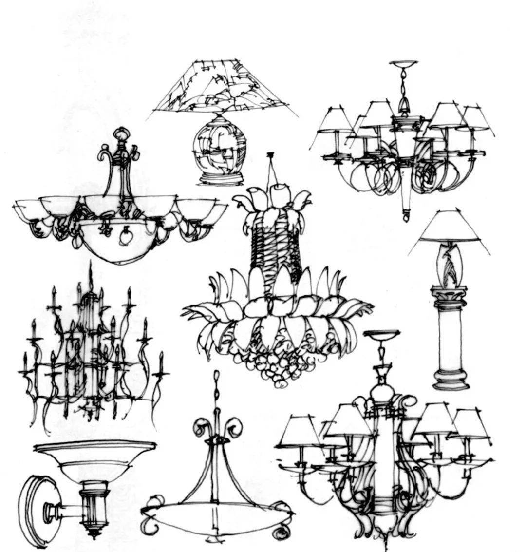 素描吊灯怎么画图片