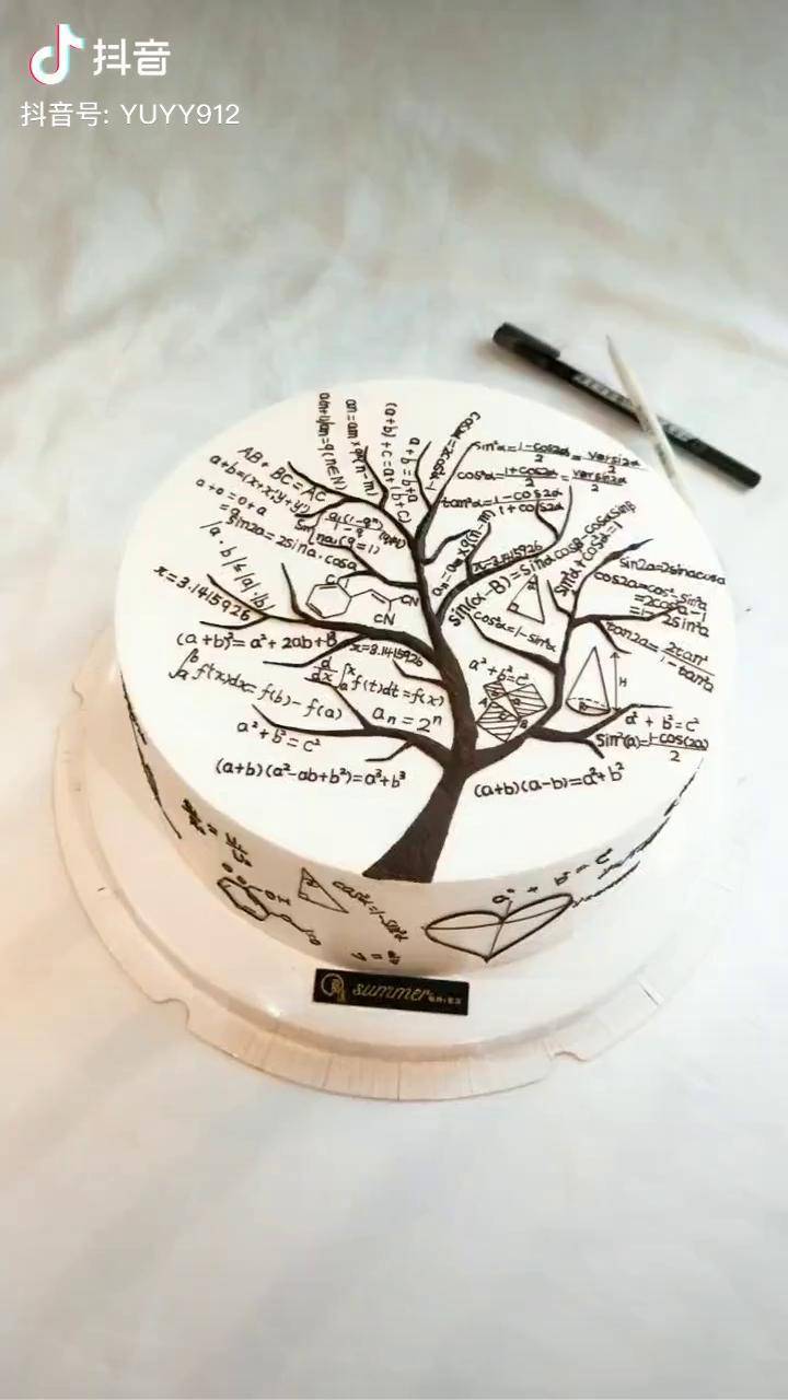 今天的文案留给你们夏沫手绘蛋糕方程式蛋糕
