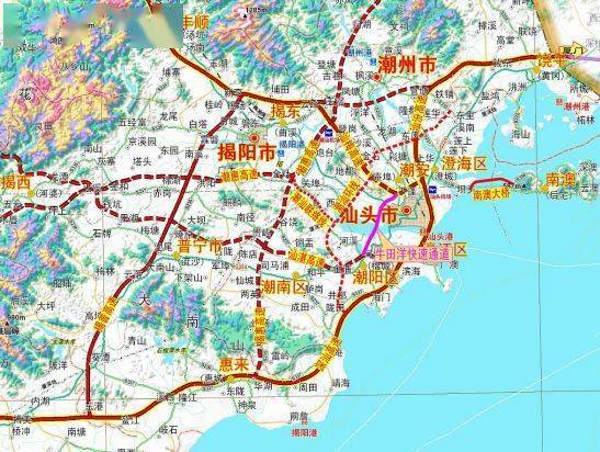 汕头牛田洋大桥线路图图片