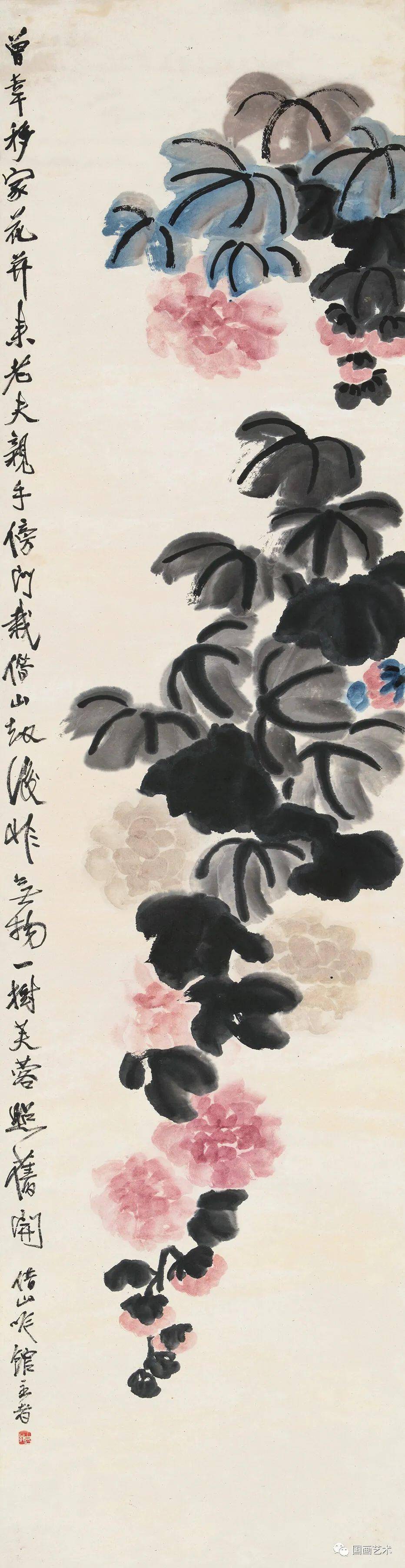 现当代名家画芙蓉 妩媚动人 花瓣