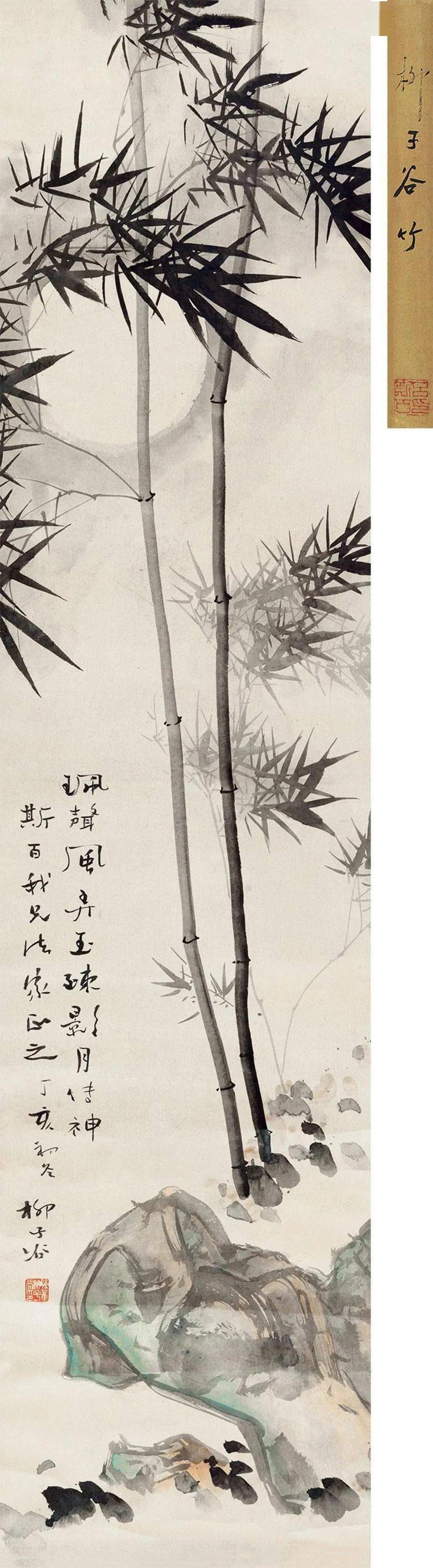 擅长的渲染之法,把月夜下竹子的幽静,婆娑,朦胧,刻画得如此"柔情似水"