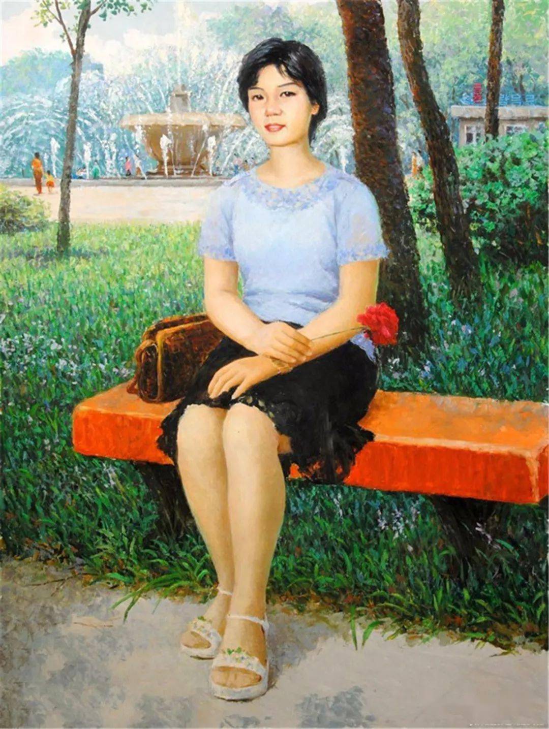 公园崔英哲《教父亲认字》春天里花香崔日峰 古典美长鼓曾有过一段