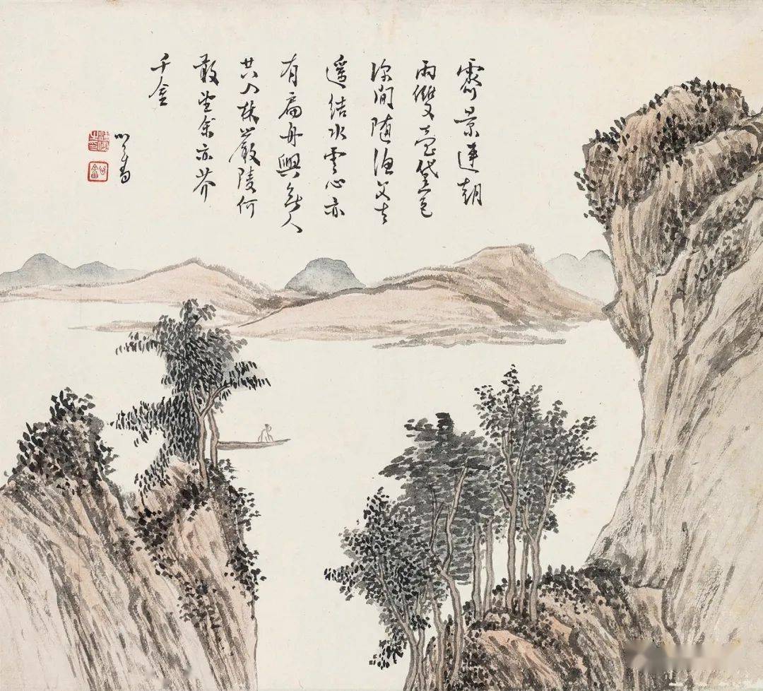 旧王孙笔下的秋景山水，明净宁静(图26)